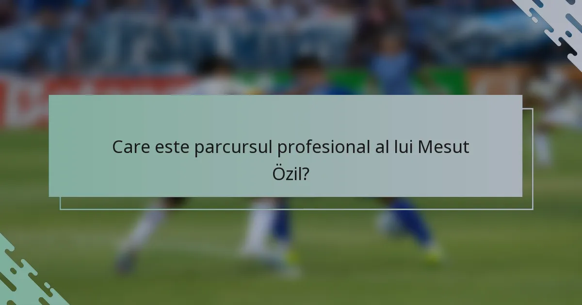 Care este parcursul profesional al lui Mesut Özil?