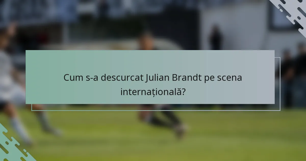Cum s-a descurcat Julian Brandt pe scena internațională?